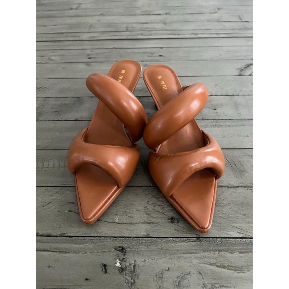 NEW JW PEI Sara Kitten Heel Mule - Caramel Brown Vegan Leather - Size 38 8 - Picture 6 of 14